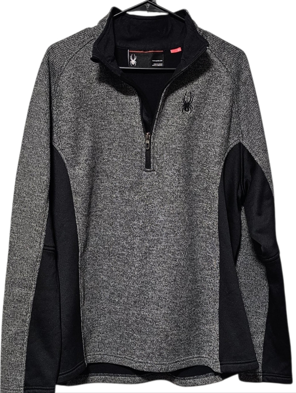 Spyder Outbound Men's Black & Grey Fleece Lined Half Zip Pullover Size XL